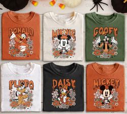 vintage disney mickey and friends halloween team shirt, disney halloween shirt retro, wdw magic kingdom shirt, halloween