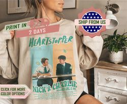 vintage heartstopper sweatshirt, nick and charlie shirt, heartstopper leaves gift, inspired book sweatshirt, heartstoppe