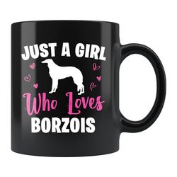 borzoi girl mug, borzoi girl gift, borzoi mug, borzoi gift, dog lover mug, dog mug, dog girl gift, borzoi coffee mug