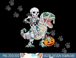 skeleton riding mummy dinosaur t rex halloween kids boys men png, sublimation copy