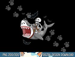 skeleton riding shark scary halloween boys girls kids png, sublimation copy