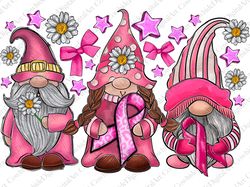 breast cancer gnome png sublimation design, breast cancer png, cancer gnome png, fight cancer png, c