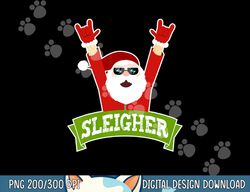 sleigher - funny heavy metal music santa  png,sublimation - christmas  png, sublimation