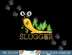 slugger slug – funny banana slug expert baseball game player png, sublimation