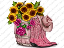 valentines day boots cowgirl hat and roses png sublimation design, valentines day boots png, western