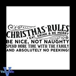 Christmas Rules Be Nice Not Naughty Svg, Christmas Svg, Christmas Rules Svg