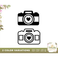 camera svg, camera svg with heart, camera svg, photography, dxf, camera svg, vinyl, cricut, silhouette, commercial use,