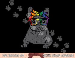 french bulldog frenchie dog lgbtq rainbow flag gay pride  png, sublimation copy