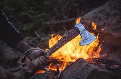 hand forged axe - flame