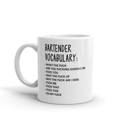 vocabulary at work mug-rude bartender mug-funny bartender mugs-bartender mug-colleague mug,bartender gift,surprise gift,