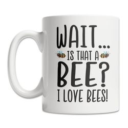 i love bees mug - bee lover mug - cute beekeeper mug - cute bee gift idea - cute bee mug - funny bee gift mug - bee coff