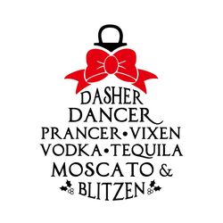 Dasher Dancer Prancer Vixen Vodka Tequila Svg, Christmas Svg