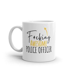 f*cking awesome police officer-funny gift for police officer-rude mug for police officer-world's best police officer-fun