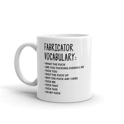 vocabulary at work mug-rude fabricator mug-funny fabricator mugs-fabricator mug-colleague mug,fabricator gift,surprise g