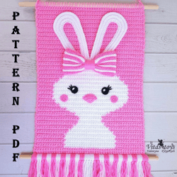 decor rabbit wall hanger bunny crochet amigurumi pattern