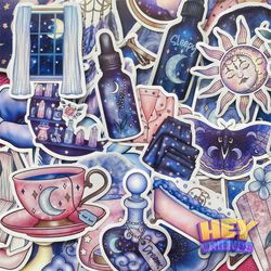 "mystery magic" 50pcs scrapbooking decor stickers gift pack modern art home vinyl decals phone laptop suitcase stickers