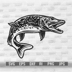 pike fish svg | sea angling clipart | small fishing competition stencil | big champion angler cut file | salt water fish