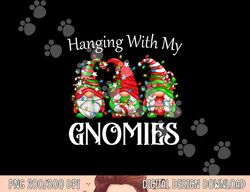 funny christmas gnome hanging with my gnomies family pajamas png, sublimation copy