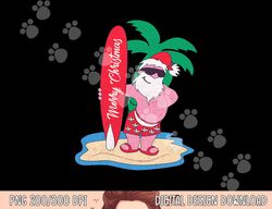 funny christmas in july santa claus surfing on the beach png, sublimation copy