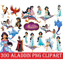 300 aladdin clipart png, jasmine png bundle, disney png, princess png, aladdin png, genie png, princess jasmine png