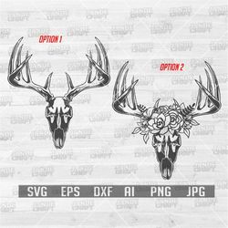 deer skull antler svg | deer svg | floral deer svg | deer cutting file | deer clipart | deer cutfile | deer hunting svg