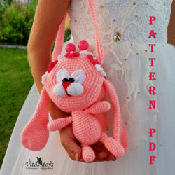 crochet handbag girl amigurumi bunny diy shoulder bag children pattern