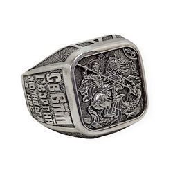 men's ring george the victorious, code 108041ak, completely 925 sterling silver