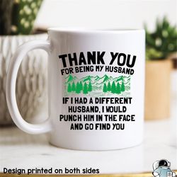 thank you for being my husband coffee mug  funny wedding and anniversary gift