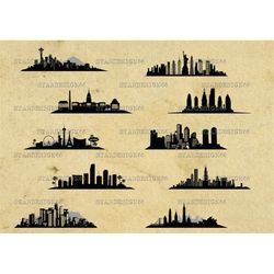 digital svg png jpg american cities, skylines, usa, landscape, united states, city scape, clipart, vector, silhouette, i