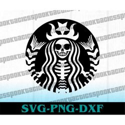 skeleton girl coffee svg, witchy coffee svg, goth girl coffee svg,  halloween svg, spooky png, horror svg, halloween png