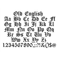 old english font svg, old english alphabet svg, old english letters and numbers svg for cricut - sequoiamill