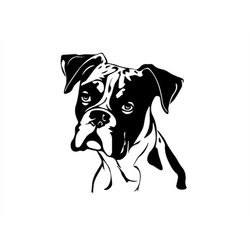 boxer head svg, boxer head clipart, boxer head dog svg files for cricut