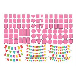 bunting banner svg, bunting svg cut files for cricut, scallop banner svg, garland svg, bunting birthday svg