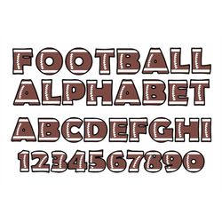 FOOTBALL ALPHABET and Numbers SVG Files, Football Alphabet Clipart, Football Letters and Numbers for Cricut