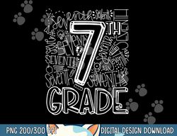 team kid teacher back to school 7th seventh grade typography  png, sublimation copy