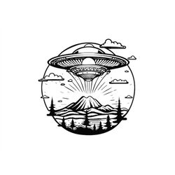 ufo svg, ufo svg cut files for cricut, ufo clipart, ufo outline svg, alien svg file