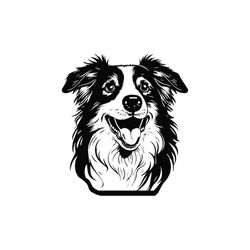 australian shepherd head svg, australian shepherd head clipart, australian shepherd head svg files for cricut