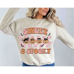 sweet and spooky png, halloween png, spooky season png, black cat png, halloween candy png, trendy halloween sublimation