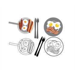 bacon and eggs svg files, bacon and eggs clipart, bacon and eggs for cricut