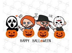 horror movie chibi halloween characters svg, halloween svg, babies horror characters svg, cricut, silhouette vector cut