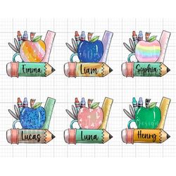 back to school png bundle, personalization kids name, first day of school png, gift for boy and girl, 1st day of school,