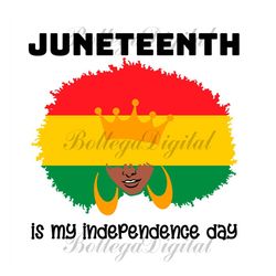 juneteenth is my independence day svg, juneteenth day svg, black girl svg, afro woman, juneteenth black girl, black king