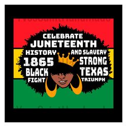 celebrate juneteenth black girl 1865 svg, juneteenth day svg, black girl svg, afro woman, juneteenth black girl, black k