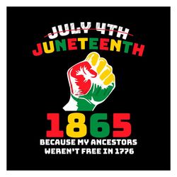 juneteenth 1865 because my ancestors were not free in 1776 svg, juneteen day svg, fist 1865 svg, black king svg, black h