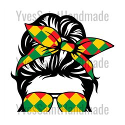 messy bun juneteenth sublimation svg, juneteenth day svg, messy bun svg, black girl svg, afro woman, juneteenth black gi