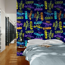 dino pattern decals murals self-adhesive peel & stick wallpapers