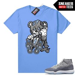 cool grey 11s shirts to match sneaker match tees university blue 'money bear'