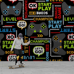 video game wall art gaming wallpaper for wall decor gaming mural game-themed wallpaper