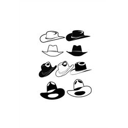 cowboy hat, cowboy hat svg, svg files, cowboy hat svg files, cricut, silhouette cameo, scanncut, design, svg cut files,