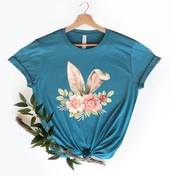 floral easter bunny ears shirt,easter shirt,easter gifts for kids,gifts for mom,floral shirt,bunny e